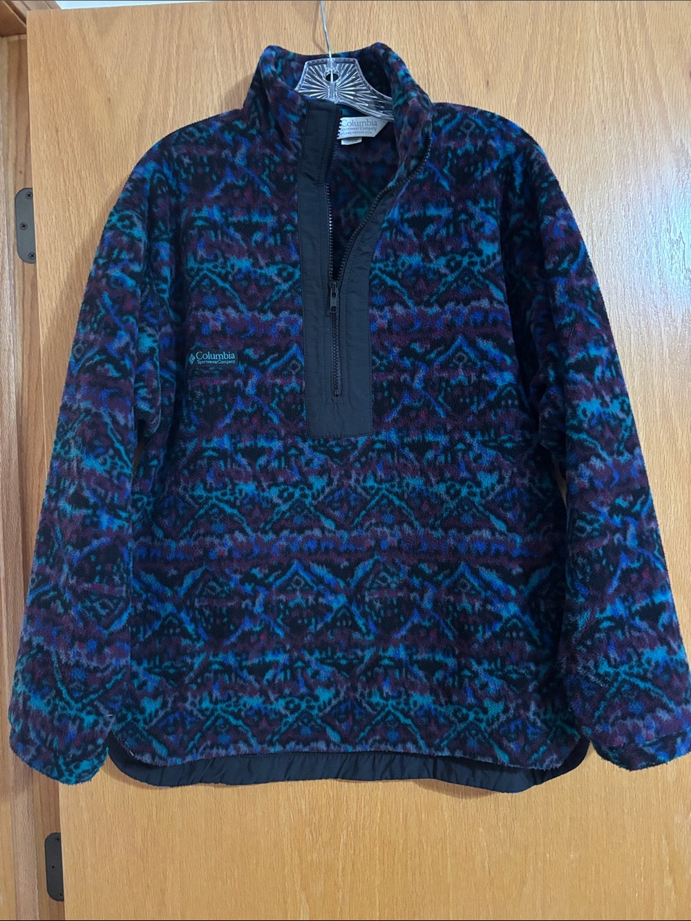 Columbia Men's Patterned Fleece Quarter-Zip - Blue/Purple/Black
